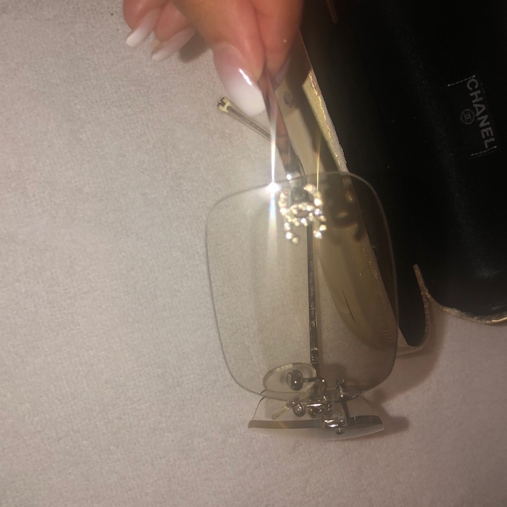 Vintage Rhinestone Rimless Chanel Sunglasses